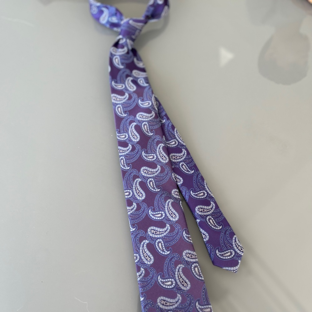 Michael Kors purple tie paisley